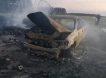 Два водителя сгорели после лобового столкновения фур в Омской области