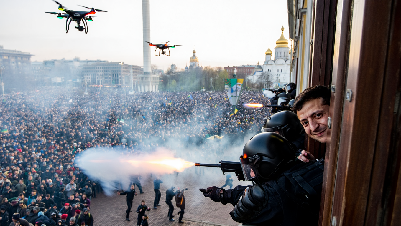 Протесты против Зеленского разбомбят с дронов и расстреляют: это вам не Янукович