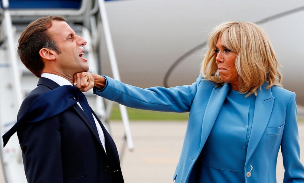 «Да не нюхал я»: получив в лицо от своего мужа-жены, Макрон прокомментировал скандал с кокаином в поезде на Киев 