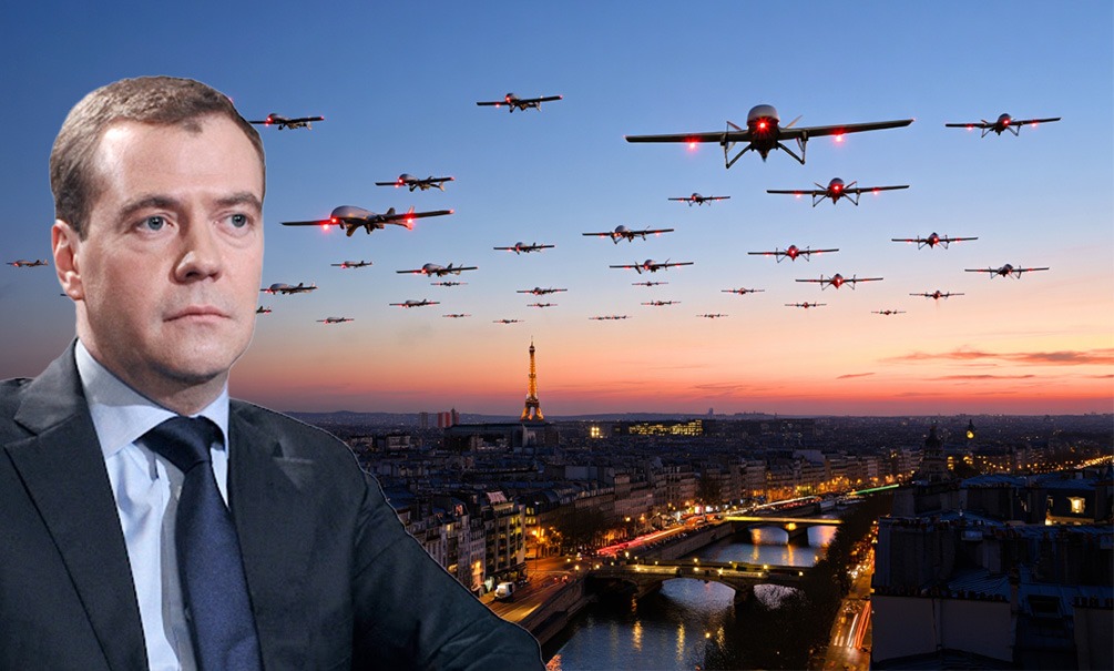 «Это мы кошмарим дронами ЕС?»: Медведев допустил, что БПЛА в Европе запускает российское подполье 