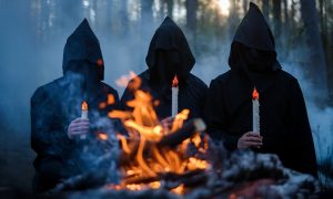 Черное таинство в лесах Рязанской области: на видео попал таинственный обряд – «Блокнот» выяснил, чем занимались загадочные неизвестные в мантиях