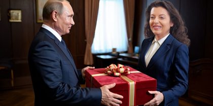 Знак свыше: Симоньян вручила Путину необычный подарок, случайно найденный в магазине индийского винтажа