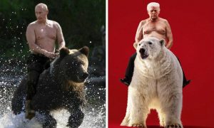 Жалкая пародия: The Economist «раздел» Трампа и посадил его на белого медведя