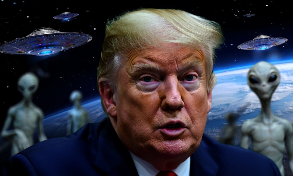 Трамп — повелитель Галактики: президент США опубликовал фото с пришельцем и космической войной 