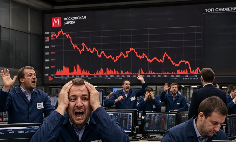 Индекс Мосбиржи обвалился после украинского налета на Москву 