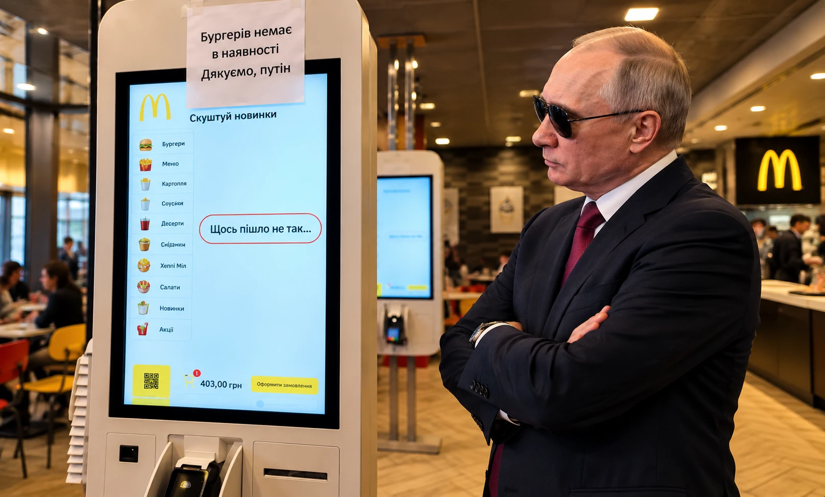 Украинцы «поблагодарили» Путина за пропажу бургеров из «Макдоналдса»
