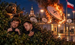 «За шлюзы! Не чокаясь!»: обеспечивающую Украину связью станцию Starlink сожгли дотла в Польше